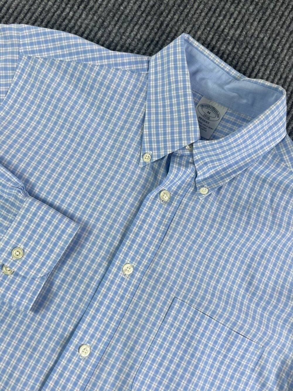Brooks Brothers Regent Shirt Mens Medium Gingham Check Button Down Supima Cotton